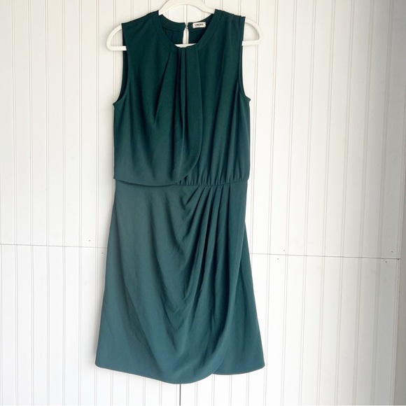 L’agence Size 8 Forest Green Sleeveless Open Back Draped Dress - Picture 3 of 7